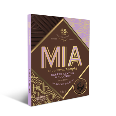 MIA Madagascar 65% Dark Chocolate Bar with Almonds & Coconut