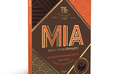 MIA Madagascar 75% Dark Chocolate Bar with Cashew Ginger Spice