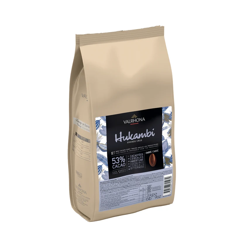 Valrhona Hukambi Brazil 53% Dark-Milk Couverture Chocolate Feves