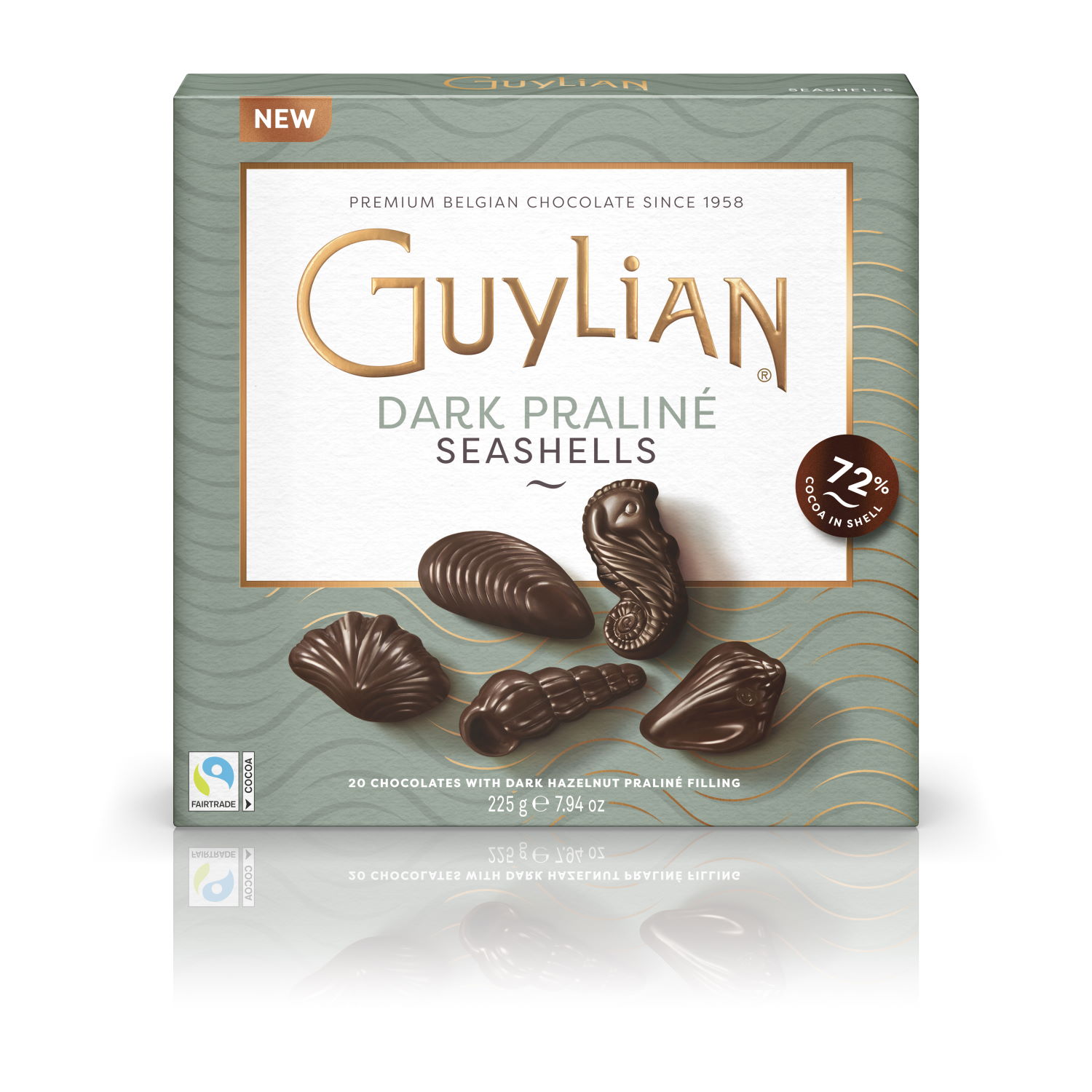 Guylian 20-Piece 72% Dark Chocolate Seashells with Praline