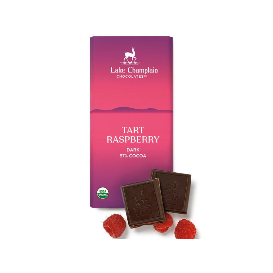 Lake Champlain Chocolates Organic 57% Dark Chocolate Bar with Tart Raspberry