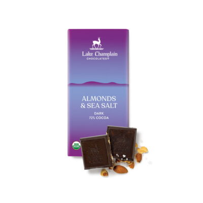 Lake Champlain Chocolates Organic 72% Dark Chocolate Bar with Almonds & Sea Salt