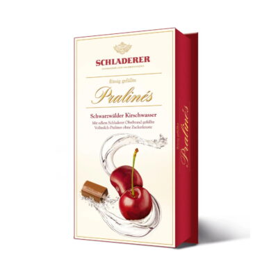 Schladerer 12-Piece Milk Chocolate Pralines with Kirschwasser Cherry Brandy Gift Box