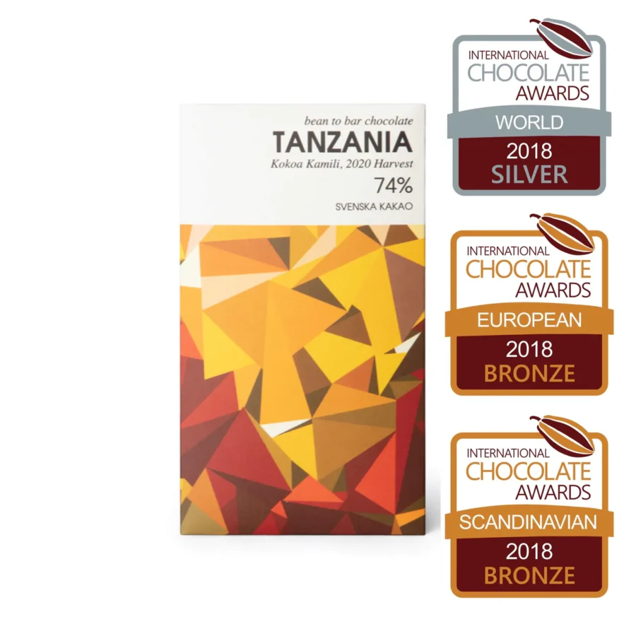 Svenska Kakao Kokoa Kamili Tanzania 74% Dark Chocolate Bar Awards