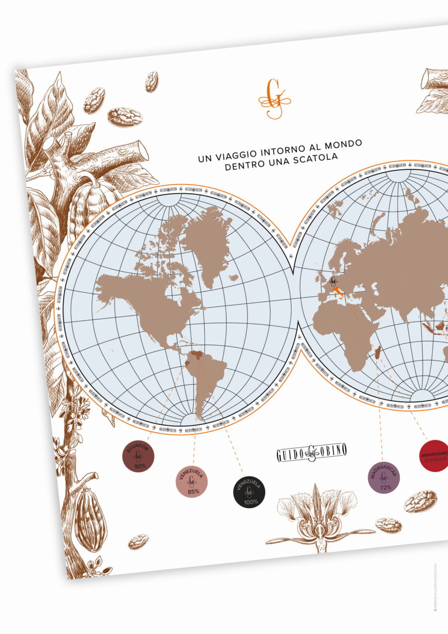 Guido Gobino Single Origin Chocolate Cialdine Tasting Map