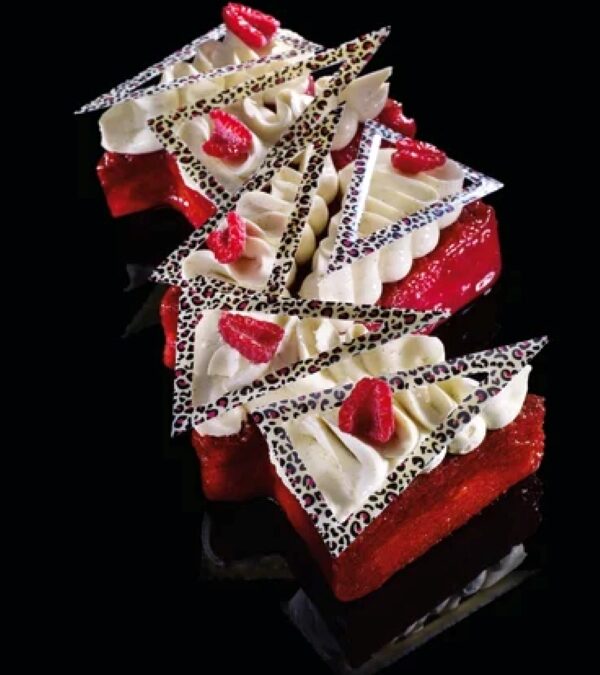 Valrhona Baba in Red and White