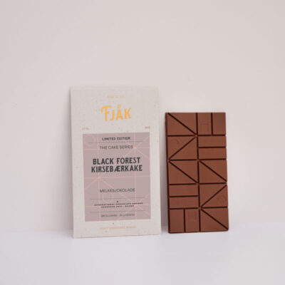Fjak Black Forest Cake 50% Milk Chocolate Bar with Sour Cherries