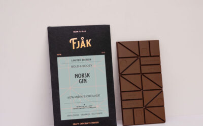 Fjåk Limited Edition Dominican Republic 60% Dark Chocolate Bar with Norwegian Gin
