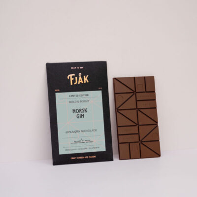 Fjak Dominican Republic 60% Dark Chocolate Bar with Norwegian Gin