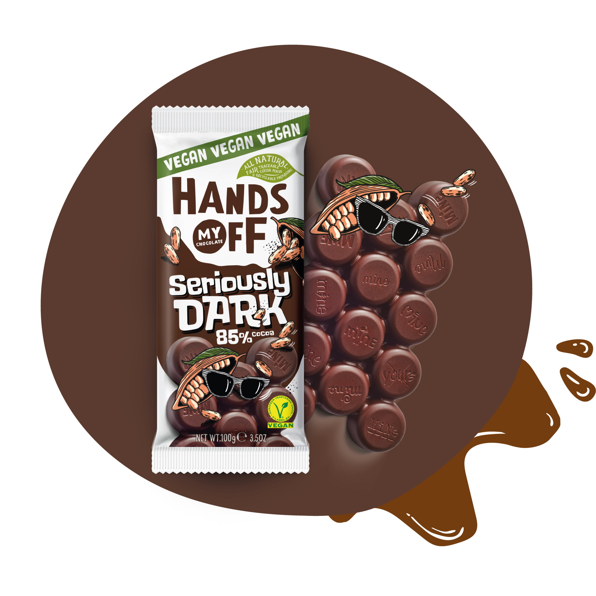 Hands Off My Chocolate Seriously Dark 85% Dark Chocolate Bar