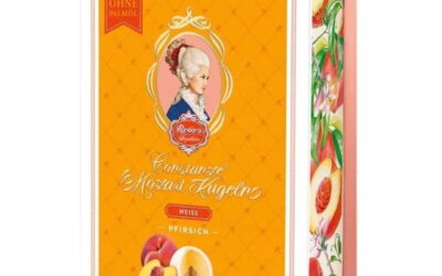 Reber White Chocolate Constanze Mozart Kugel with Peach