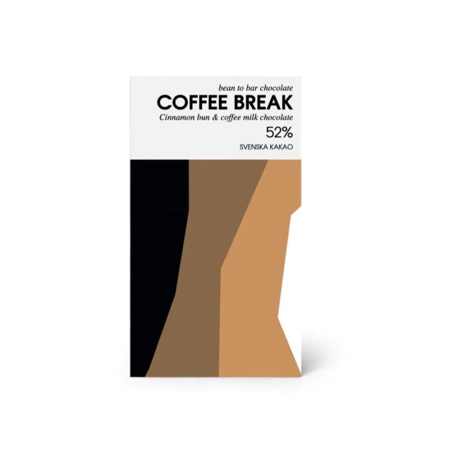 Svenska Kakao Coffee Break 52% Milk Chocolate Bar with Cinnamon Bun & Coffee