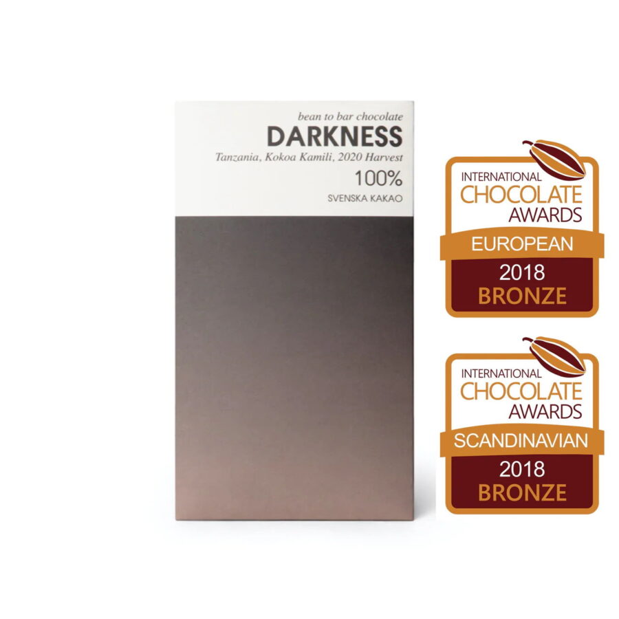 Svenska Kakao Darkness Kokoa Kamili Tanzania 100% Dark Chocolate Bar Awards