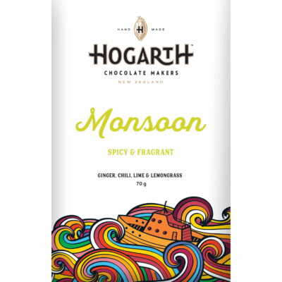Hogarth Guayaquil Ecuador Monsoon 66% Dark Chocolate Bar with Ginger, Chili, Lime & Lemongrass