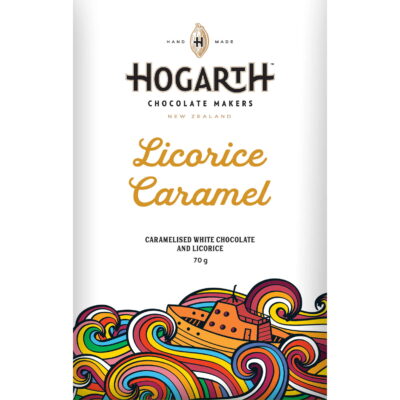 Hogarth Licorice Caramel 35% Caramelized White Chocolate Bar with Licorice