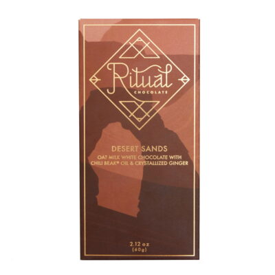 Ritual Chocolate Desert Sands Oat Milk Caramelized White Chocolate Bar with Chili Beak® Oil & Crystallized Ginger