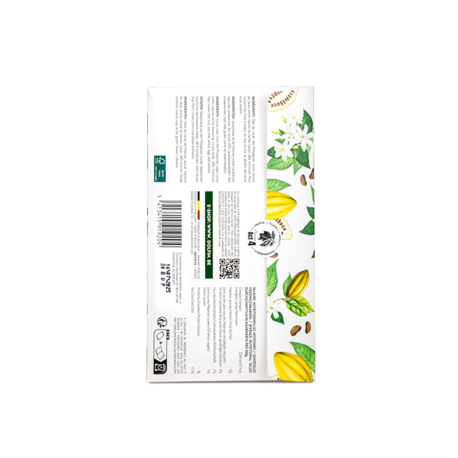 Dolfin Philippines 68% Dark Chocolate Bar Back