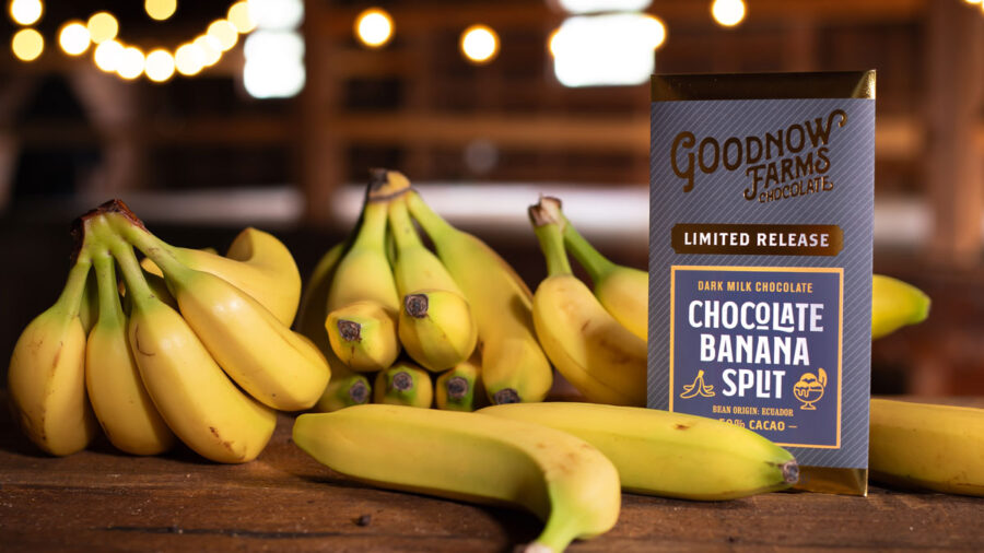 Goodnow Farms Ecuador 59% Dark Milk Chocolate Bar with Banana Split Lifestyle