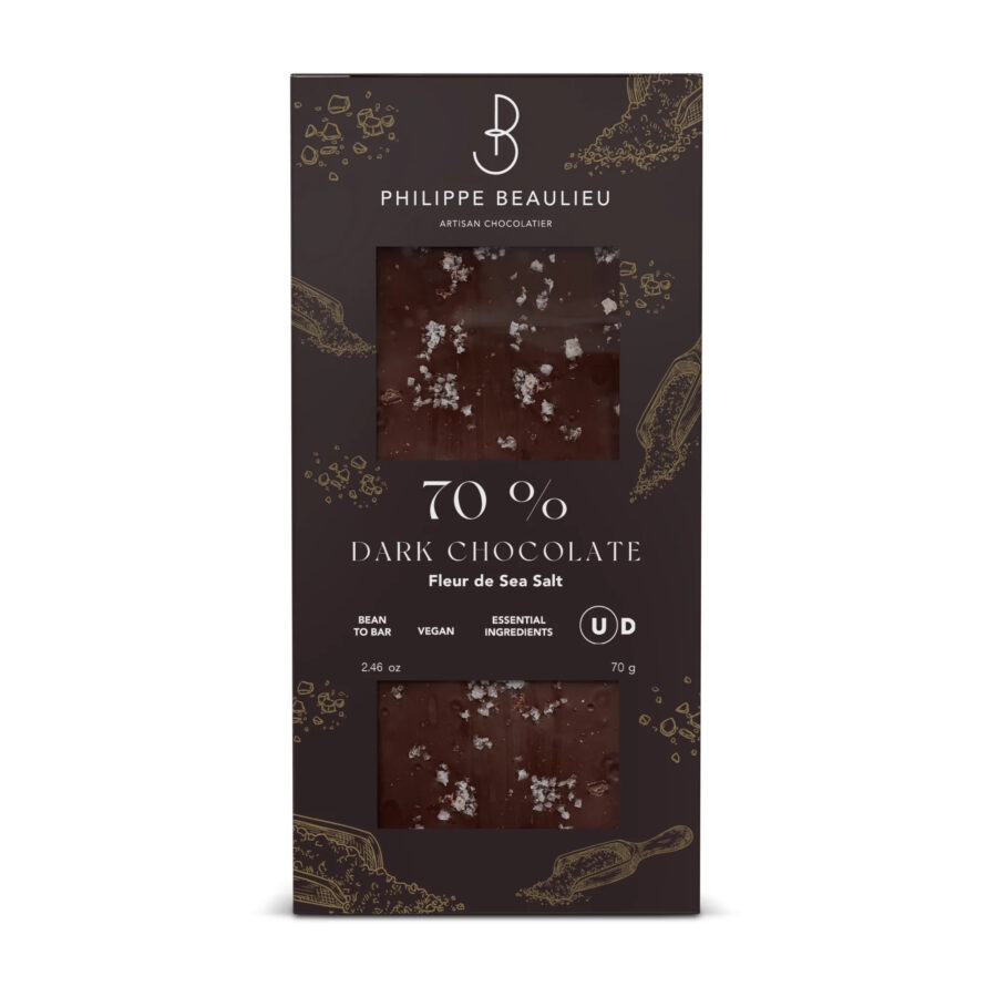 Philippe Beaulieu 70% Dark Chocolate Bar with Fleur de Sea Salt