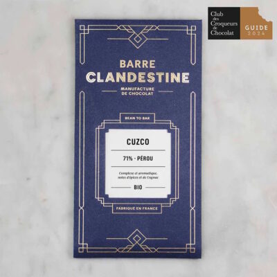 Barre Clandestine Limited Edition Cuzco Peru 71% Dark Chocolate Bar Lifestyle