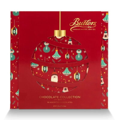 Butlers 16-Piece Holiday Ornament Assorted Chocolate Gift Box