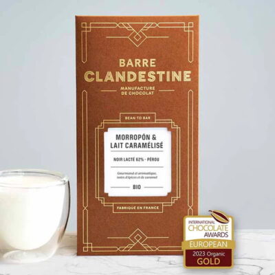 Clandestine Morropón Peru 62% Milk Chocolate Bar with Caramzelied Milk