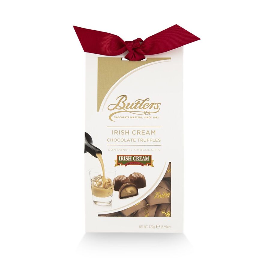 Butlers Milk Chocolate Truffles with Irish Cream in Ribbon Tote Front