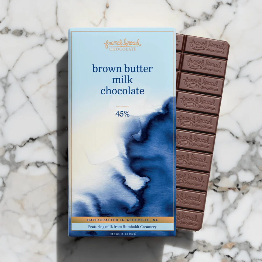 French Broad Chocolate 45% Milk Chocolate Bar with Brown Butter