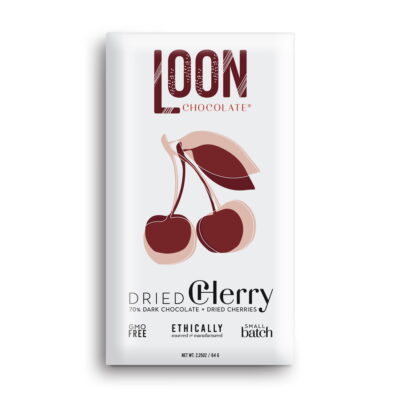 Loon Chocolate 70% Dark Chocolate Bar with Dried Cherries