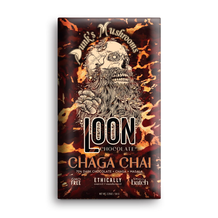 Loon Chocolate 70% Dark Chocolate Bar with Dunk's Mushrooms Chaga & Chai