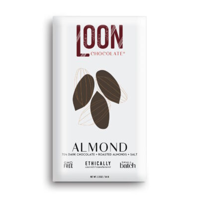 Loon Chocolate 70% Dark Chocolate Bar with Roasted Almonds & Sea Salt