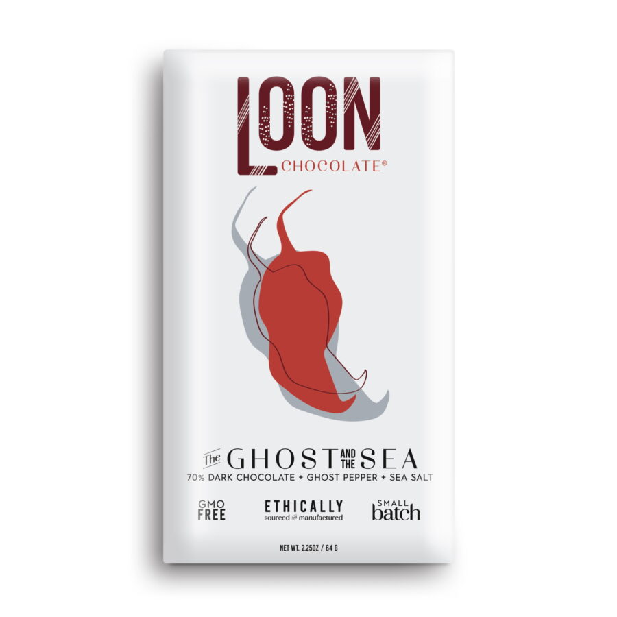 Loon Chocolate The Ghost and the Sea 70% Dark Chocolate Bar with Ghost Pepper & Sea Salt