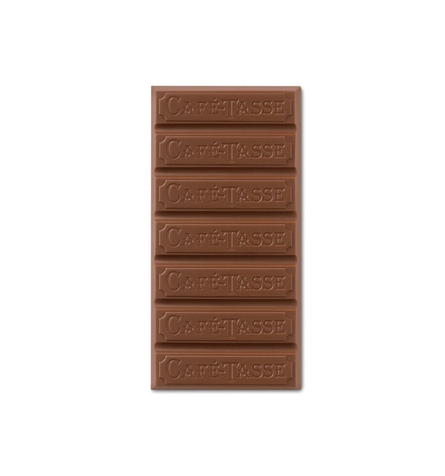 Café-Tasse 38% Milk Chocolate Bar with Nougat Open