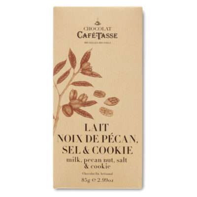 Café-Tasse 38% Milk Chocolate Bar with Pecans, Salt & Cookies