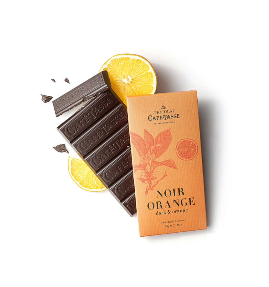 Café-Tasse 60% Dark Chocolate Bar with Orange Lifestyle