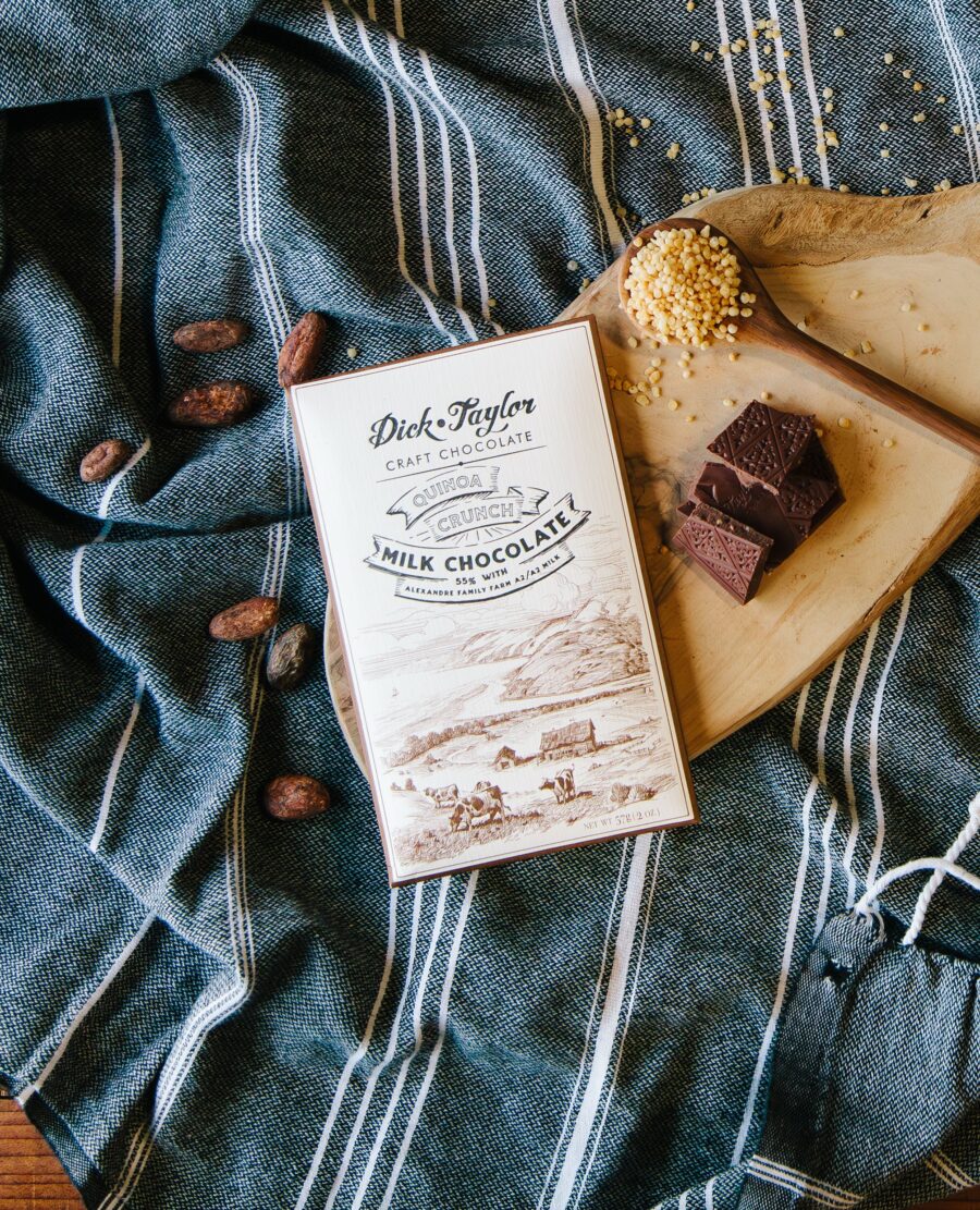 Dick Taylor 55% Milk Chocolate Bar with Quinoa Crunch Lifestyle