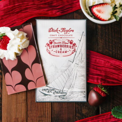 Dick Taylor Strawberries & Cream Dark & White Chocolate Bar