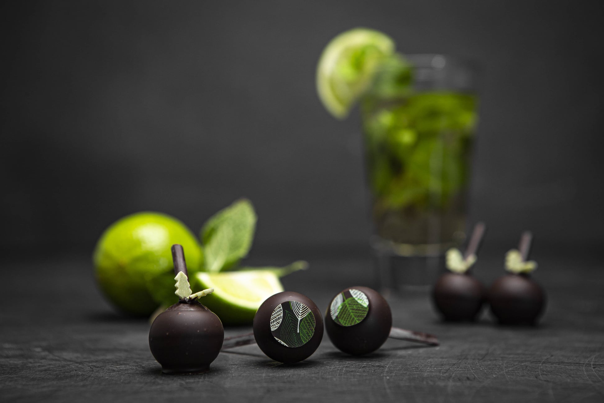 SMET Dark chocolate “Mojito” truffle Lifestyle 2 SMET Dark chocolate “Mojito” truffle Lifestyle 2