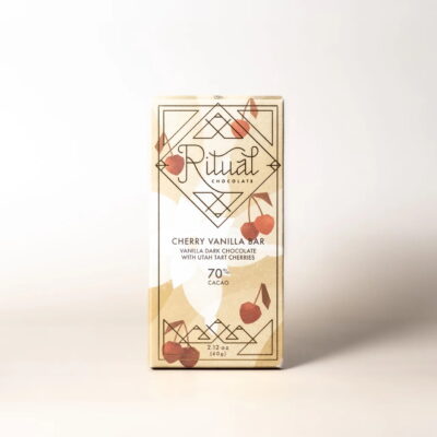 Ritual Chocolate 70% Dark Chocolate Bar with Vanilla & Utah Cherries