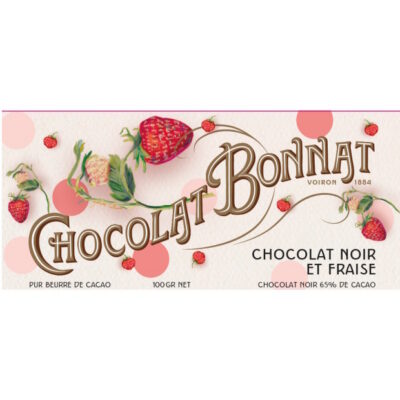 Chocolat Bonnat 65% Dark Chocolate Bar with Strawberry