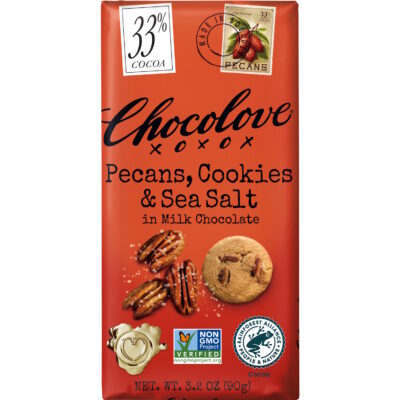 Chocolove 33% Milk Chocolate Bar with Pecans, Cookies & Sea Salt