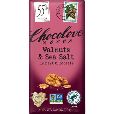 Chocolove 55% Dark Chocolate Bar with Walnuts & Sea Salt