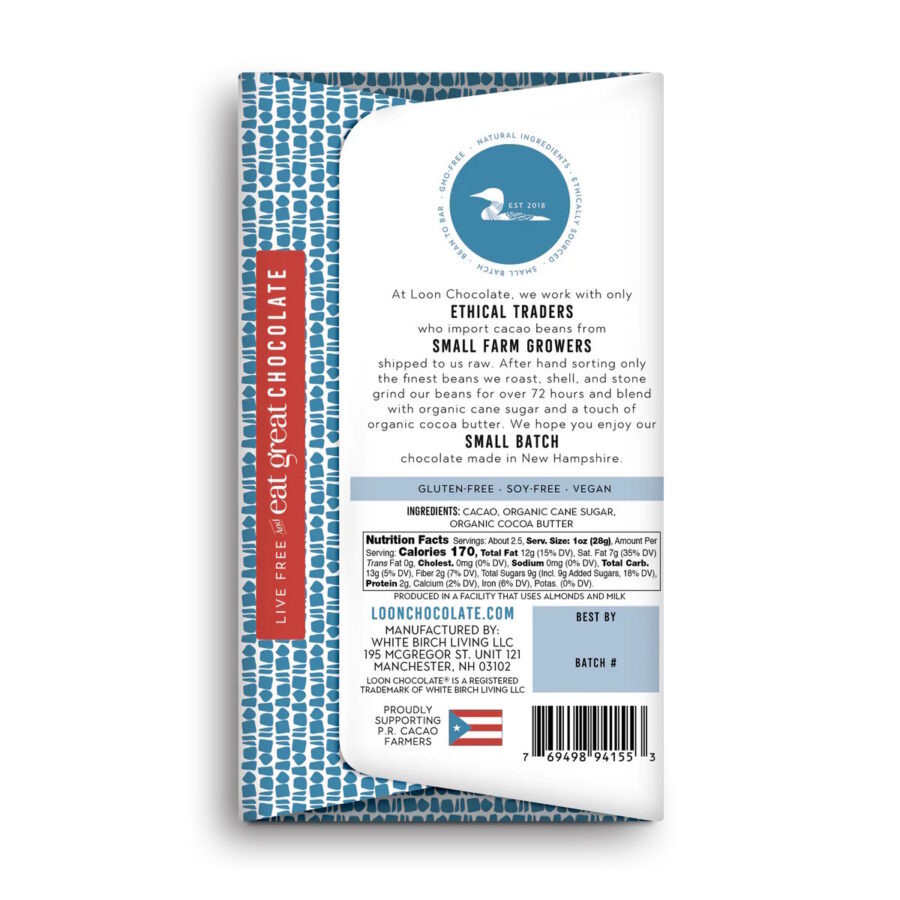 Loon Chocolate Puerto Rico Hacienda Jeanmarie 65% Dark Chocolate Bar lifestyle (1)
