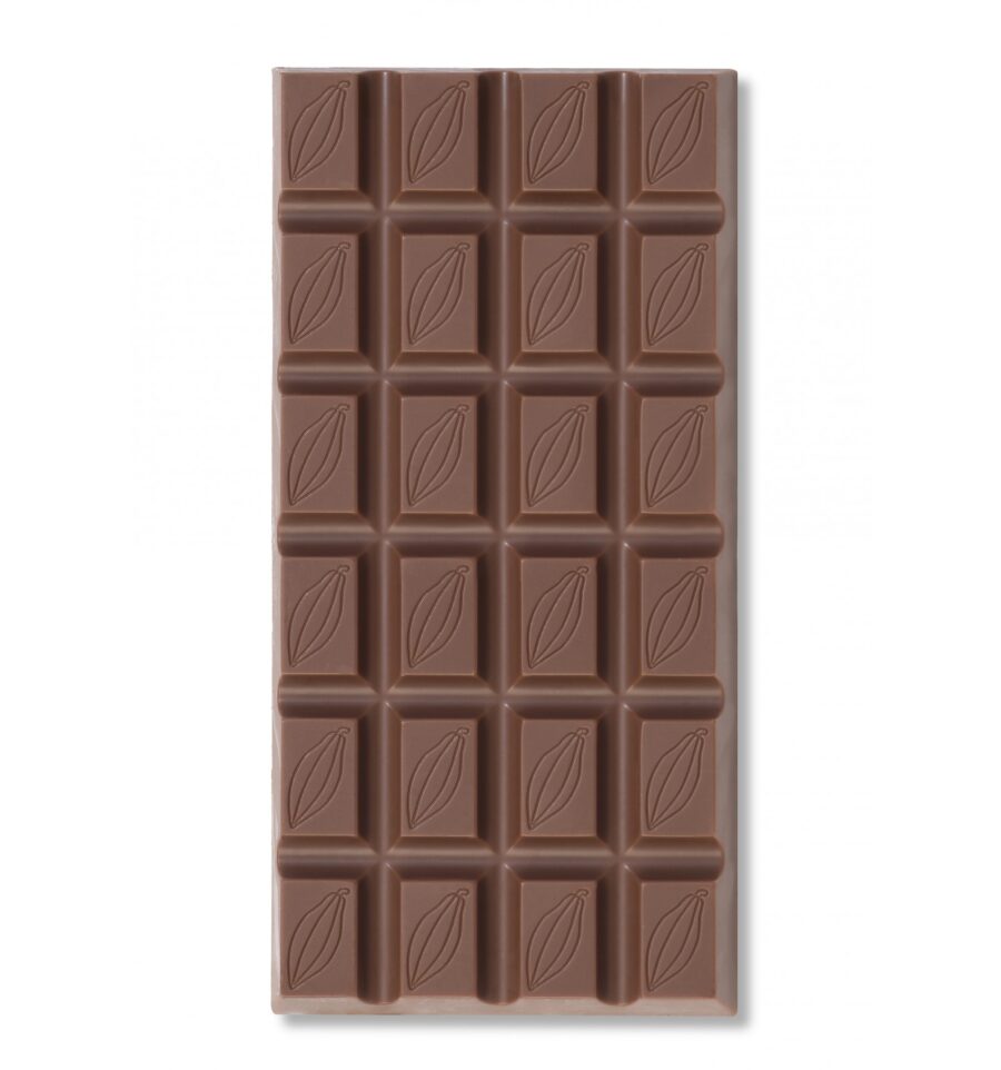 Perlège No-Sugar-Added 57.5% Milk Chocolate Bar Open