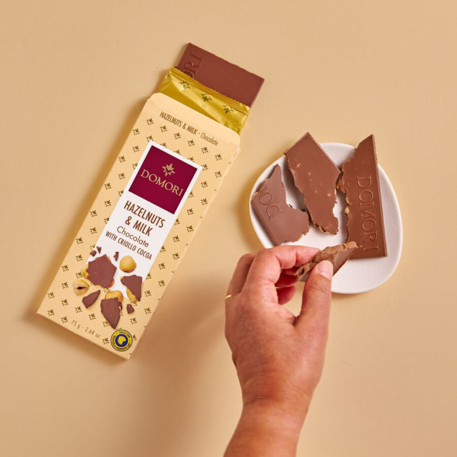 Domori Gianduja Chocolate Bar with Piedmont Hazelnuts Lifestyle