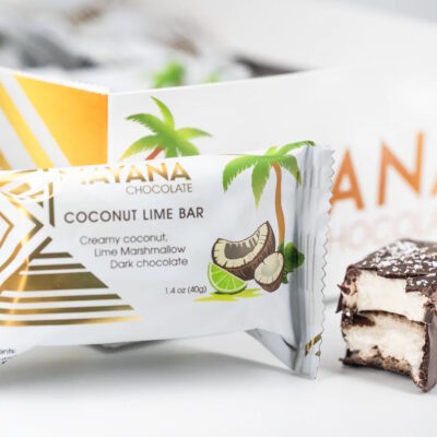 Mayana Chocolate Coconut Lime Bar Dark Chocolate Bar with Creamy Coconut & Lime Marshmallow