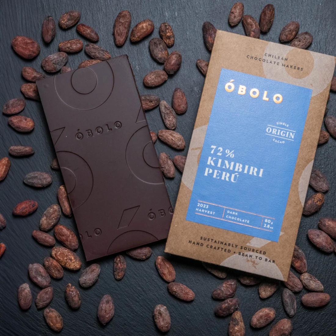 Obolo Kimbiri Peru 72% Dark Chocolate Bar Lifestyle