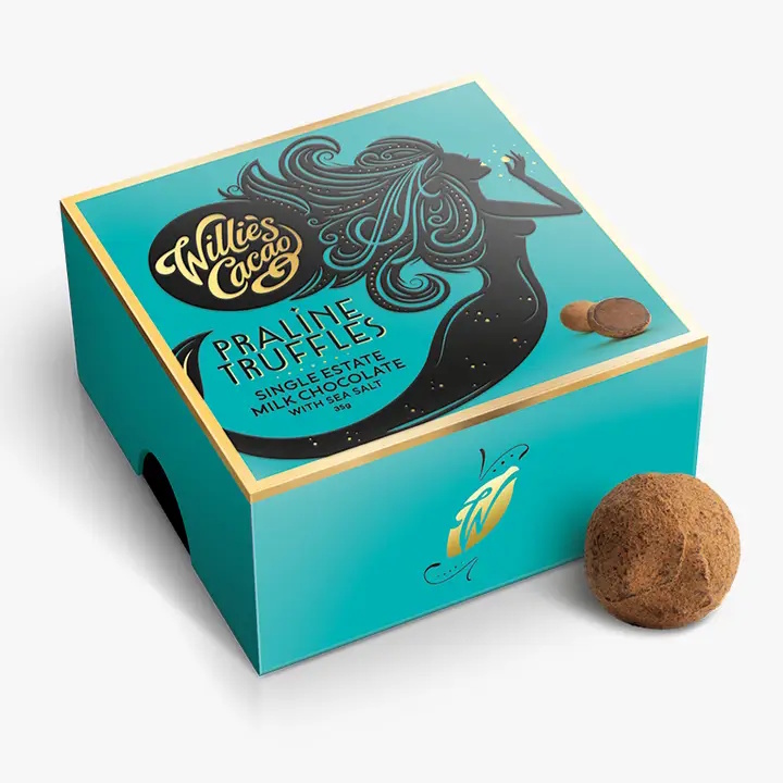 Willie's Cacao 5-Piece Milk Chocolate Praline Truffles with Sea Salt