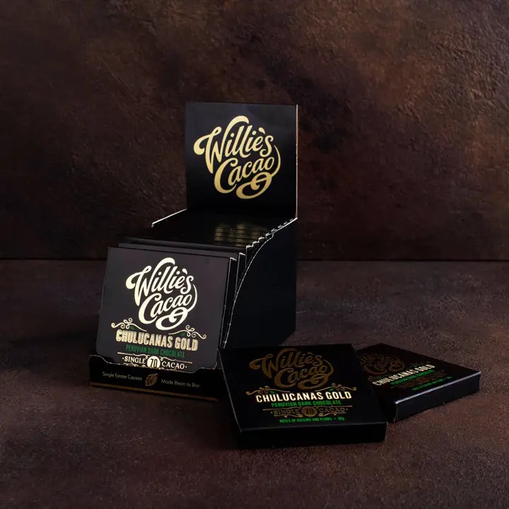 Willie's Cacao Chulucanas Gold Peru 70% Dark Chocolate Bar Case