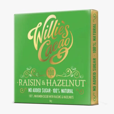 Willie's Cacao Peru 100% Cacao Bar with Raisin & Hazelnut